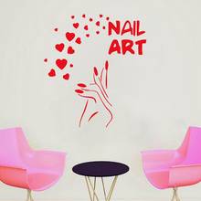 Beauty Salon Woman Nails Art Wall Decal Vinyl Nail salon Manicure Design Indoor Wall Decal Removable Room Decoration Mural Z225 2024 - buy cheap