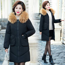 Abrigo femenino de algodón de alta calidad nuevo abrigo largo de algodón coreano de Bolsillo grande grueso de invierno chaqueta de mujer Parka suelta 2024 - compra barato
