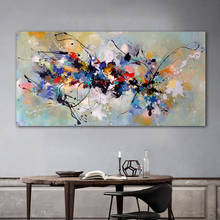 Pintura tela colorida abstrata arte cartazes e impressões escandinavo arte de parede para sala de estar quadros decoração de casa 2024 - compre barato