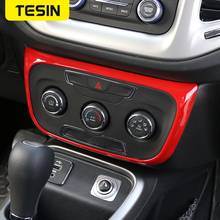 TESIN Interior Mouldings ABS Car Interior Air Conditioner Control Switch Panel Decoration Cover Stickers for Jeep Compass 2017+ 2024 - buy cheap