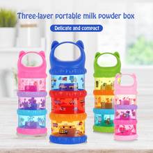 3 layer Grid Printing Baby Food Storage Box Essential Cereal Cartoon Milk Powder Boxes Toddle Kids Formula Milk Container 2024 - buy cheap