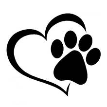 Car Sticker Cute Dog Paw with Peach Heart Cartoon Animal Adopt Dog Cat Love Pet Foot Prints Footprint Vinyl Decals 2024 - buy cheap