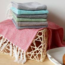 Kitchen Towels Tassel Cotton Tea Towel 40x60cm Gray Napkins Dish Cloth Absorbent Lint-Free Machine Tableware Household 1pc 2024 - buy cheap