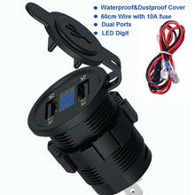 Dual USB Car Charger Cover for Motorcycle Auto Truck ATV Boat 12V-24V LED Dual USB Socket Mount Charger Power Adapter 2024 - buy cheap