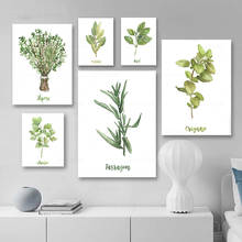 Póster de eucalipto y especias para decoración del hogar, imágenes botánicas de Cilantro, orégano, tomillo, arte de pared, póster de cocina, colección de hierbas 2024 - compra barato