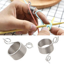 Ring Type Knitting Tools Finger Wear Thimble Yarn Spring Guides Stainless Steel Needle Thimble Sewing Accessories 2024 - buy cheap