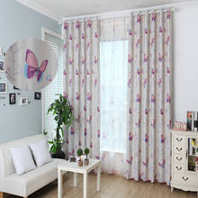 Butterfly Printed Curtains for Girls Bedroom Jinya Home Decor Pretty Children Blackout Curtain with Grommet Top Kitchen Bedroom 2024 - buy cheap