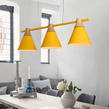 Nordic New Design Pendant Lights Wooden Hanging Light For Dining Table Colorful Bar Lamp Indoor LED Lighting Fixtures 2024 - buy cheap
