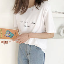 Shirts O-Neck Half Sleeve Cotton T Shirt Harajuku Casual Tops For Women Summer Tees 2024 - buy cheap