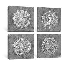 Mandala Wall Art Boho Decor Canvas Painting Botanical Poster for Bedroom White Grey Bathroom Prints Rustic Decorative Pictures 2024 - buy cheap