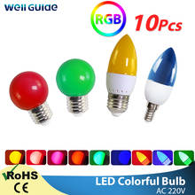 10pcs Led Bulb E27 E14 3W 5W 7W LED Lamp RGB A60 A50 G45 C35 Colorful Led candle Light SMD 2835 AC 220V 240V led Flashlight Bulb 2024 - buy cheap