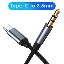 Cabo de áudio aux de tipo c para 3.5mm, cabo usb c 3.5 de entrada para celular, fone de ouvido, computador, carro, adaptador de linha auxiliar de áudio 2024 - compre barato