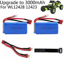 Upgrade to 3000mAh Rc Lipo Battery 2S 7.4V 1500mah *2 for Wltoys 12428 12423 1:12 RC Car 9125 Spare parts 7.4V battery for 12428 2024 - buy cheap