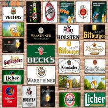 Beer Vintage  Metal  Plates For Wall Bar Home Pub Art Kitchen Coffee  Decor 30X20CM DU-9910B 2024 - buy cheap