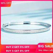 Handmade Pave Lab Diamond Bangle 925 Sterling Silver Party Engagement bangles Bracelets for women Bridal wedding accessaries 2024 - buy cheap