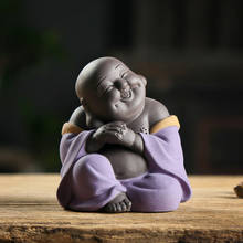 Purple sand tea pet ceramic buddha statues china crafts home decoration Maitreya Buddha  sculpture teaism accessories 2024 - buy cheap