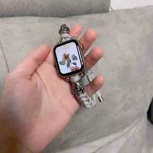 Нейлоновая петля для Apple Watch Band, Плетеный ремешок для iwatch 38 мм 42 мм series 1 2 3 4 5 6 7 se 41/45 мм, 40 мм 44 мм 2024 - купить недорого