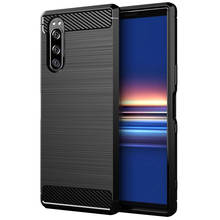 Shock Absorption Cover Soft TPU Anti Scratch Carbon Fiber Design Back Case for SONY Xperia 5 2024 - buy cheap