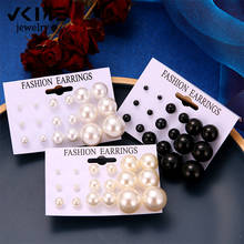 VKME Trendy Big Pearl earring set for Women Girls Party Fashion Large Statement Brincos Wedding Jewelry 2024 - buy cheap