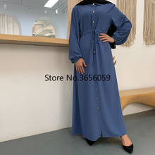 Shirt Long Dress Women Button Drawstring Turned Collar Long Sleeve Plus Size Muslim Maxi Dress Islamic Dubai Turkey Clothes 2024 - buy cheap