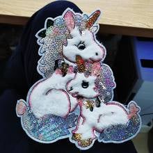 DIY Sewing/Unicorn Patches For Clothing Sequin Patches For Clothes Stripes/Applique On Clothes Sew on Patch Cartoon Patch Decor 2024 - buy cheap