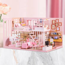 Casa de muñecas miniatura para niños, casa de muñecas en miniatura de madera, muebles mini, casa de muñecas exquisita, regalos, juguetes dom dla lalek 2024 - compra barato