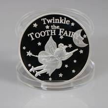 Hada de los dientes chapada en plata monedas conmemorativas niños dientes de bebé regalos de crecimiento recuerdo arte artesanía Decoración 2024 - compra barato