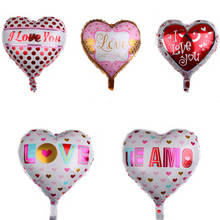 Balões de hélio para noiva e noivo, 10 pçs, 18 polegadas, em alumínio, para amor de coração, casamento, dia dos namorados 2024 - compre barato