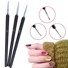 3Pcs Nail Art Brush Accessories for Nail DIY Tools Nail Art Manicure Pencil Black Rod Silicone Pen For Painting Wooden Handle 2024 - buy cheap
