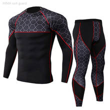 Men's Sports Suit Compression Thermal Underwear Set Fitness Training Suit Thermal Underwear MMA Rashgard Men Shirt Tracksuit 4xl 2024 - buy cheap