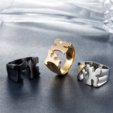 Anel masculino europeu e americano, em aço inoxidável com letra fk, joia de titânio, anel de cauda 2024 - compre barato