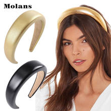MOLANS PU Leather Sponge Headbands Hair Bezel Solid Hair Band Women Elegant Padded Headband Hair Accessories Headwear Hair Hoop 2024 - buy cheap