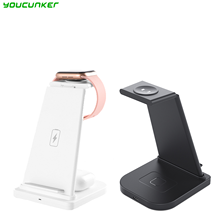 Qi 15W Fast Charge 3 In 1 Wireless Charger Station Dock Folding Stand For iPhone 11 XS XR X 8 Apple Watch SE 6 5 4 3 Airpods Pro 2024 - buy cheap