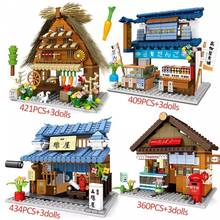 City Architecture Restaurant Street View Building Blocks Store Food Shop House Set Model Figures DIY Bricks Toys For Children 2024 - buy cheap