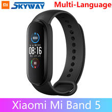 Многоязычный смарт-браслет Xiaomi Mi Band 5 с сенсорным экраном и фитнес-треком Miband 5 2024 - купить недорого