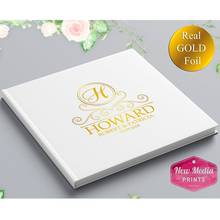 Personalized Gold Foil Wedding guest book Mr and Mrs names and date  landscape Monogram  Custom Photo Book   booth 2024 - buy cheap
