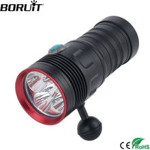 BORUiT 5*XM-L2 LED Scuba Diving Flashlight 6000LM 3-Mode Diving Video Photography Torch Underwater 80M 18650 Submarine Lantern 2024 - buy cheap