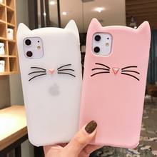 Funda de silicona con dibujo de gato barbudo para iPhone, carcasa bonita con purpurina para iPhone 7, 6, 6S, 5, 5S, 8 Plus, 11 Pro, X, XR, XS MAX 2024 - compra barato