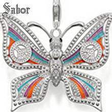 silver color Zirconia Lobster Clasp Big Butterfly Pendants Fit Necklaces Most Fashion Jewelry for Women Men thomas jewellery 2024 - buy cheap
