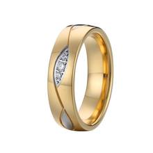 Unique 2019 Wedding Rings bicolor 316L stainless steel women ring 2024 - buy cheap