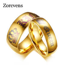 Modyle новые свадебные кольца для мужчин и женщин ее король и его королева из нержавеющей стали пара кольцо обещают обручальные свадебные ювелирные изделия 2024 - купить недорого