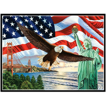 DFull квадратная/круглая Алмазная 5D картина «сделай сам» с американским флагом, вышивка крестиком, мозаика 3D с орлом, домашний декор 2024 - купить недорого