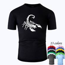 Camiseta de algodón con cuello redondo Unisex, camisa de manga corta con diseño de arte de línea de escorpión, fresca, informal, de verano, m01061 2024 - compra barato