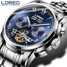LOREO Mens Mechanical Watches Top Brand Luxury Sapphire Tourbillon Watch 50M Waterproof Luminous Automatic Watches Fashion Men 2024 - buy cheap