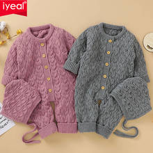 IYEAL Knitted Baby Clothes with Hat Newborn Baby Romper Cotton Baby Girl Romper Infant Jumpsuit Boy Toddler Sweater Overalls 2024 - buy cheap