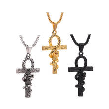 Egyptian Ankh Cross Snake Pendant Necklace Men Hiphop Gothic Snake Necklaces&Pendants Gifts for Women Chocker Femme Jewelry 2024 - buy cheap