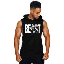 Men Gym Bodybuilding Stringer Tank top 100% Cotton Fitness Training Hooded Vest Muscle Guys Sleeveless Gyms Hoodie Vest 2024 - buy cheap