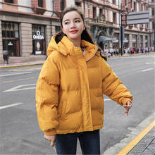 Parka con capucha para mujer, abrigo corto acolchado de algodón, holgado, cálido para invierno, novedad de 2020 2024 - compra barato
