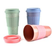 Reusable Water Cup Cola Coffee Cups Wheat Straw Healthy Drink Bottle Multi-Functional With Lid Coffee Mug Portable Travel Mugs 2024 - buy cheap