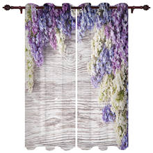 Modern Curtains Lilac Purple Spring Wood Board Seamless Stitching Design Valances Living Room Bedroom Adult Essential Curtain 2024 - buy cheap